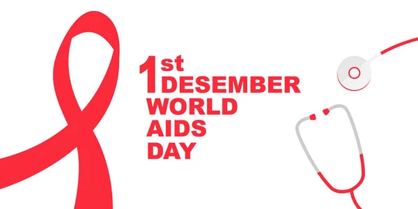 Vektor World Aids Dagen Symbol 1St December Världsaidsdagen Hjälpmedel Awareness — Stockfoto