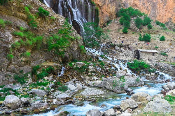 Mountain waterfall landscape. Kapuzbasi waterfall in Kayseri, Turkey