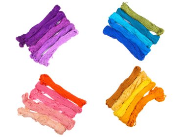 Farklı renklerde nakış iplikleri