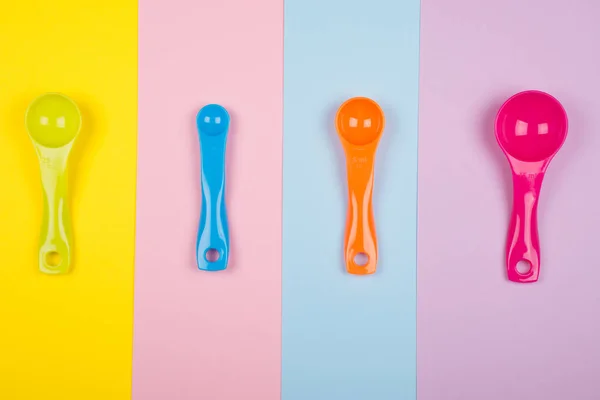 Conjunto de cucharas de medición de colores — Foto de Stock