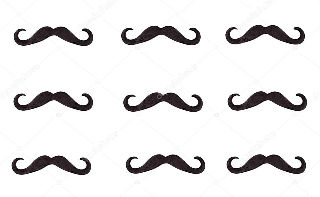 Moustache isolated on white as a moustache pattern