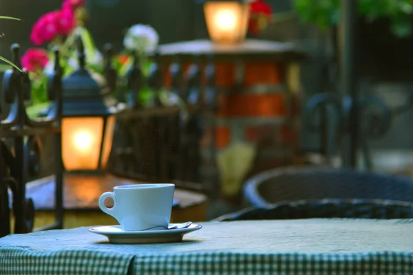 Evening Cup Coffee Italian Restaurant — Stock Photo, Image