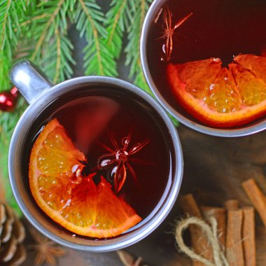 Tasarımınız için kırmızı mulled şarap arka plan