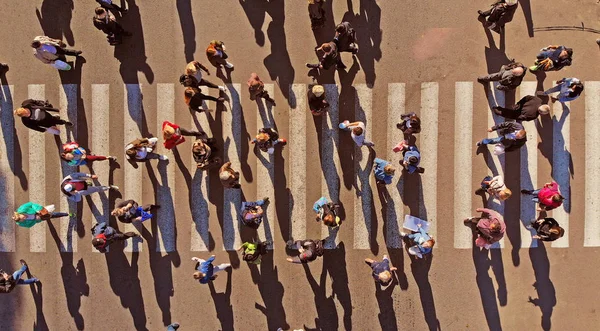 Aerial Pedestrian Crossing Top View — Stock Photo, Image