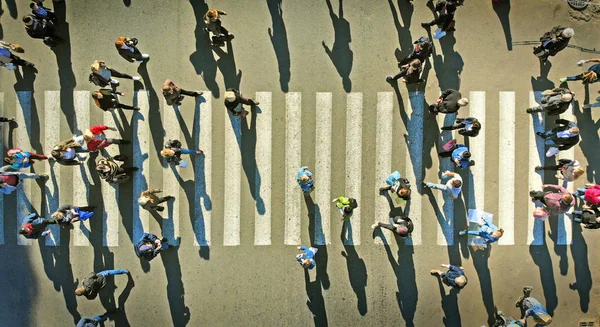 Aerial Pedestrians Crosswalk — Stock Photo, Image