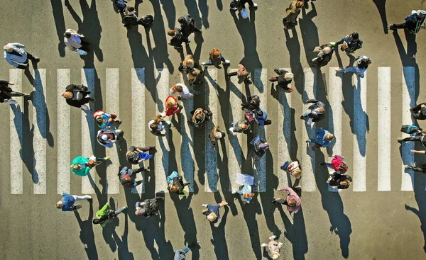 Pedestrian Crossing Aerial View — Stock Photo, Image