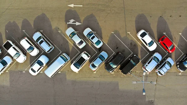 Car parking lot. Aerial.