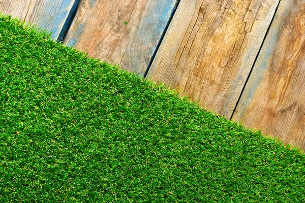 Césped Artificial Una Terraza Climatizada Madera — Foto de Stock