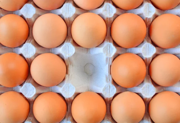 Eggs Tray Egg Center Top View — Stock Photo, Image