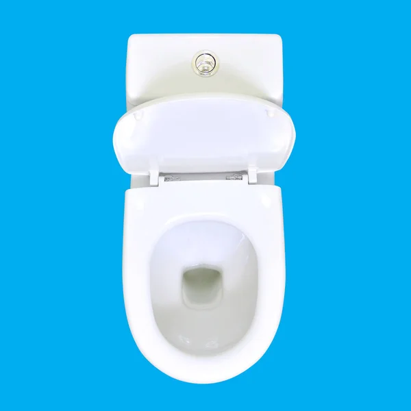 Witte Keramische Toilet Geïsoleerd Bovenstaande Weergave — Stockfoto