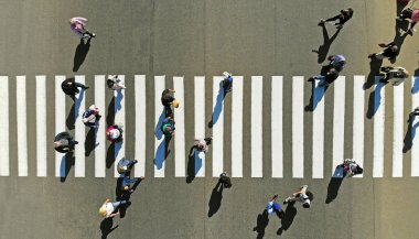 Hava. Yaya yaya geçidi, üst görünüm. 