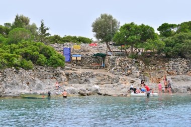 Fethiye, Türkiye-23 Mayıs 2019: St. Nicholas Adası girişinde. 