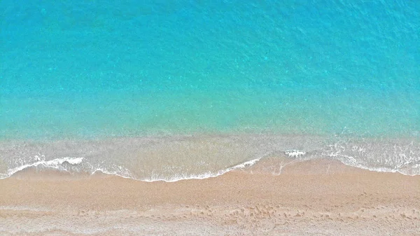 Hava Deniz Dalgaları Plaj Dokusu Arka Plan Üst Görünüm — Stok fotoğraf