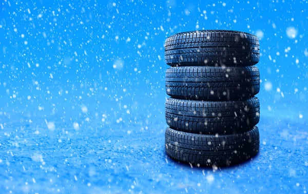 Winter Tires Banner Copy Space — Stock Photo, Image
