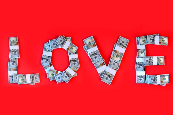 Prostitución Amor Por Idea Del Dinero Word Love Escrito Con — Foto de Stock