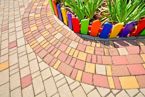 Fragment Eines Steinernen Gehwegs Einem Kinder Freizeitpark — Stockfoto