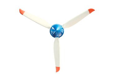 Beyaz üzerinde izole kırmızı uçları ile Düzlem pervane