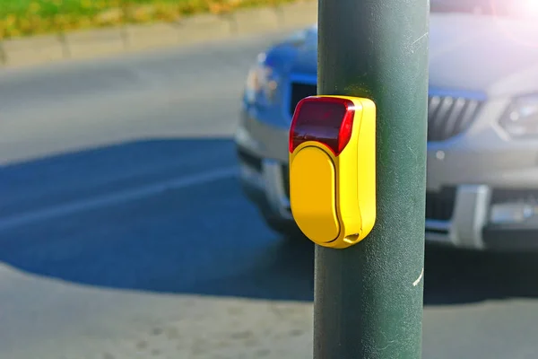 Traffic light switch button for safety crosswalk crossing