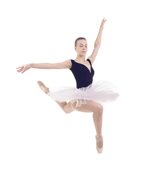Gorgeous ballerina, in a white tutu dancing ballet. — Stock Photo, Image
