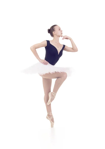 Gorgeous ballerina, in a white tutu dancing ballet. — Stock Photo, Image