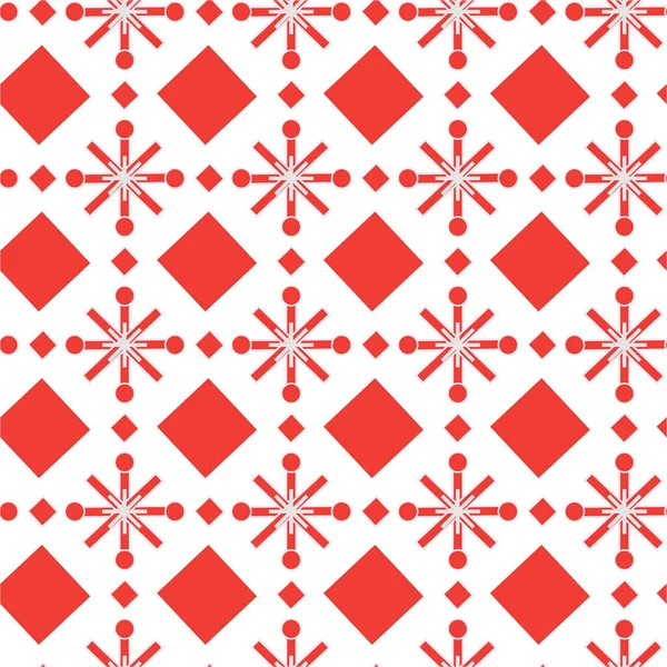 Seamless pattern red abstract snowflakes on red background geometric pattern Christmas decor