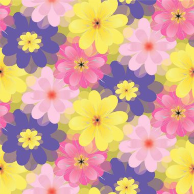 Dikişsiz dekoratif desen illüstrasyon bitkiler çiçek arka plan doku duvar kağıdı kumaş