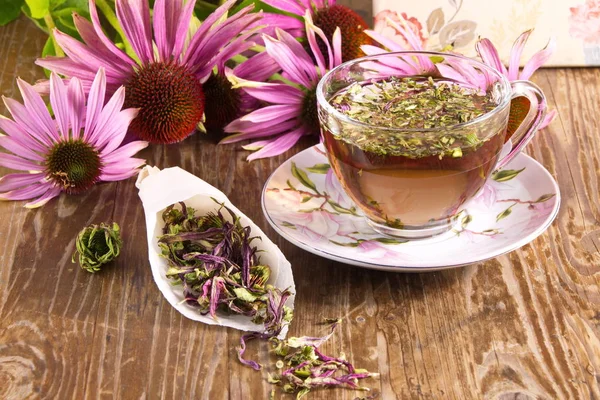 Tea Drink Echinacea Purpurea Echinacea Purpurea Dried Folk Medicine — Stock Photo, Image