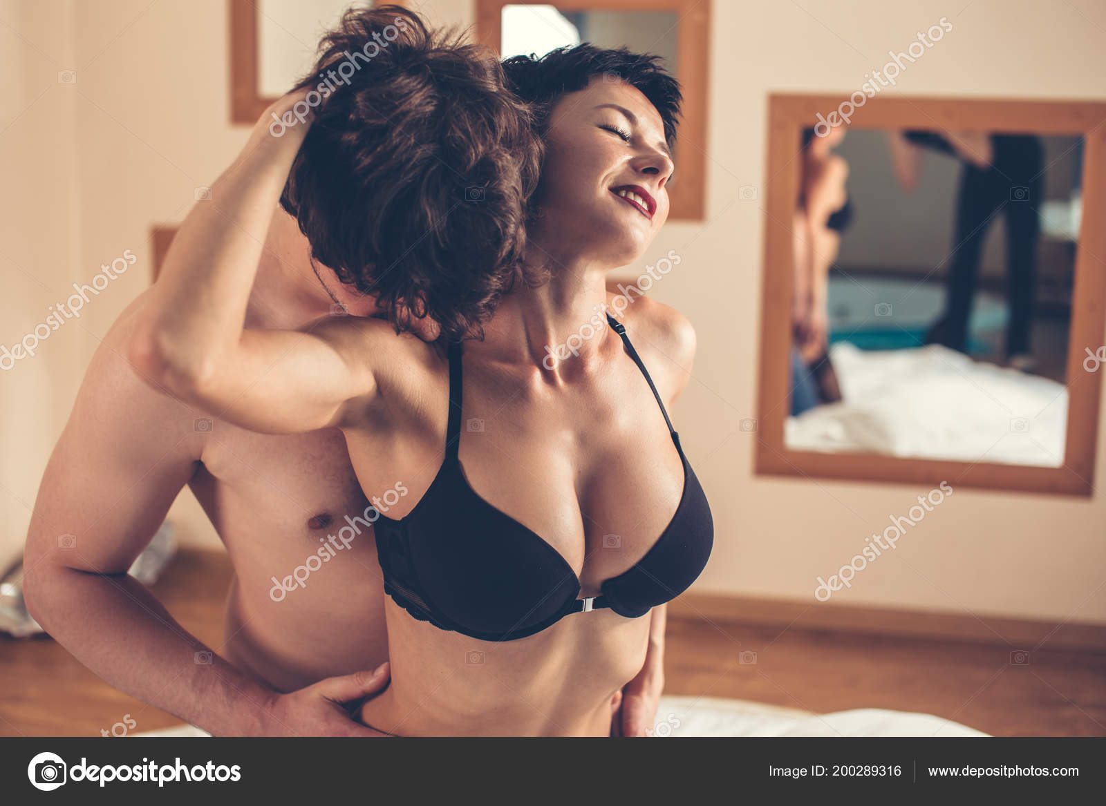Hot attractive lovers having sex in hotel picture