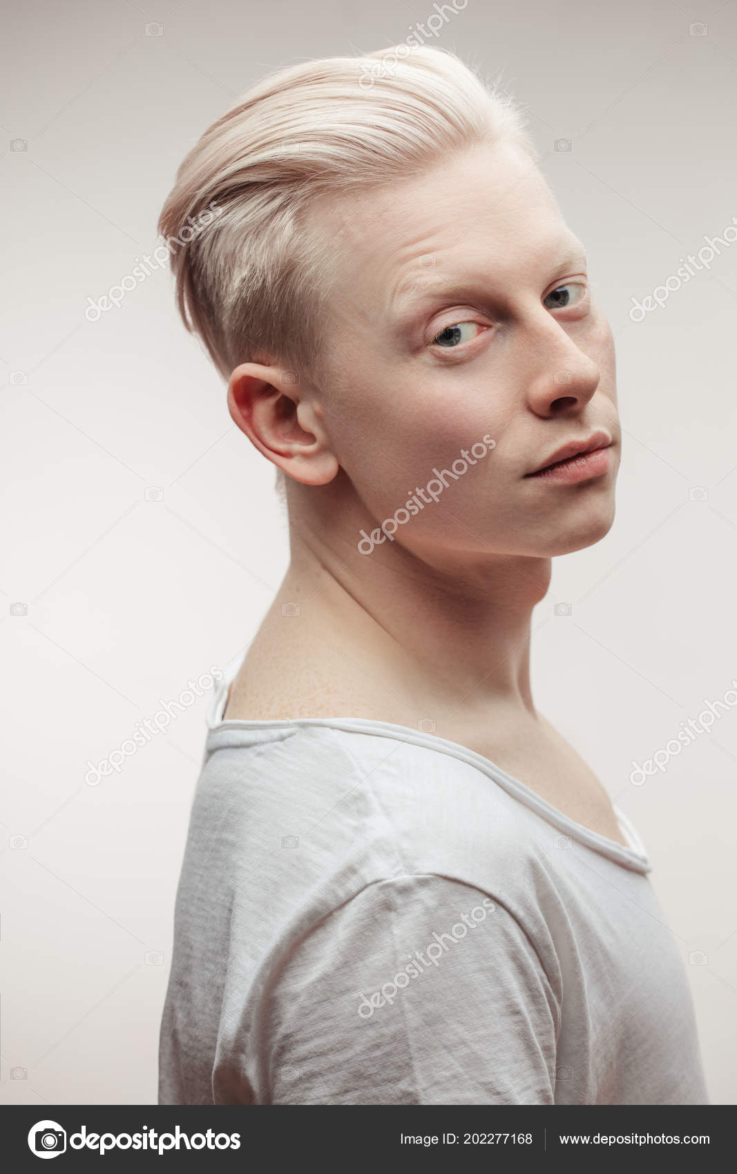 White Hair Model Male Fashion Model Male Isolated On White