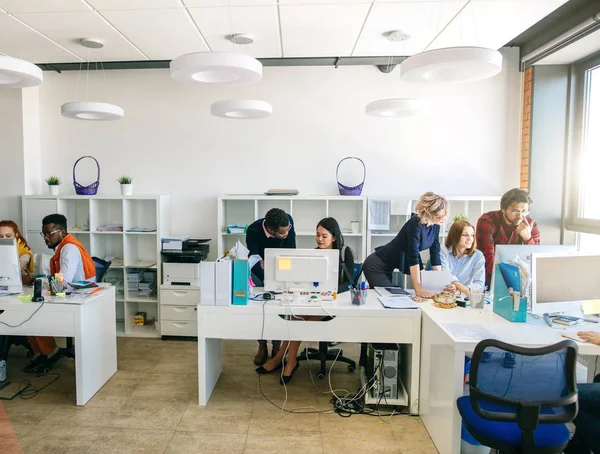 Portrait of young economists working for corporation — Stock Photo, Image