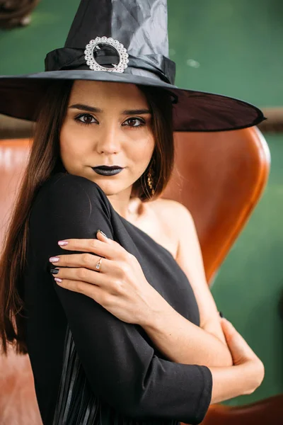 Aantrekkelijke Model Meisje Halloween Kostuum Make — Stockfoto