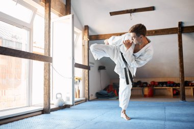 siyah kuşak karate avcı eğitim yüksekliği tekme