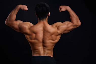 eğitim programı vücut geliştiriciler. Arkadan görünüm fotoğraf