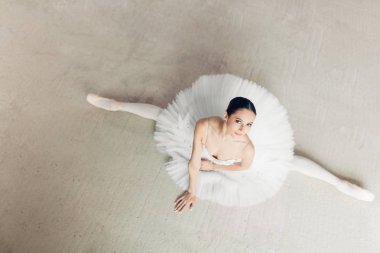 bölmeleri yaparken kameraya bakarak olumlu muhteşem ballering gülümseyen