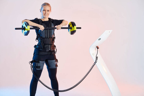 regular training with weight. effective training for body.