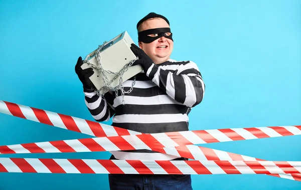 Feliz positivo prisionero gordo amor su trabajo, trabajo — Foto de Stock