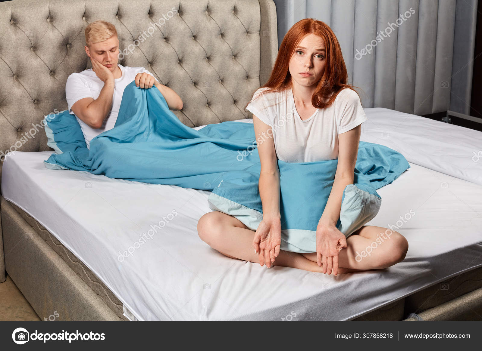 Man looking under blanket , he has problems with his penis Stock Photo by ©ufabizphoto 307858218 picture picture