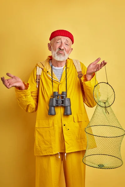 Desafortunado pescador no tiene peces — Foto de Stock