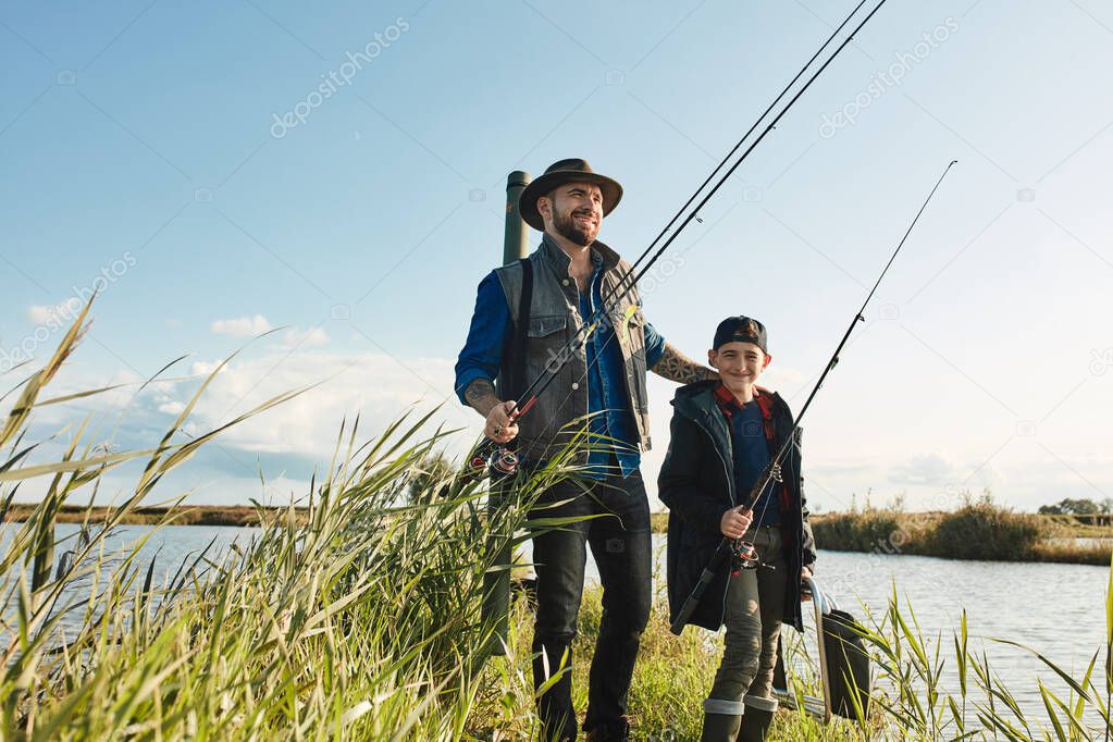 First fishing trip of father and son