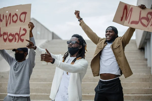 Comício de solidariedade para os negros nos EUA — Fotografia de Stock
