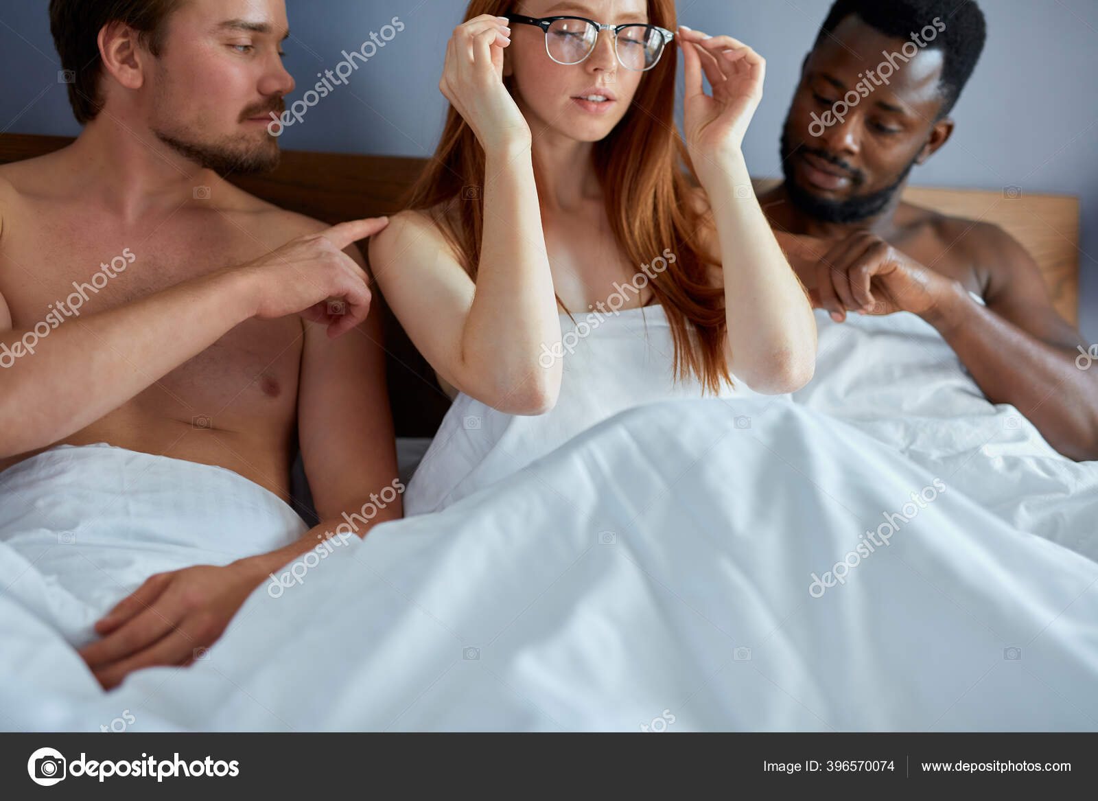 threesome married couple and man