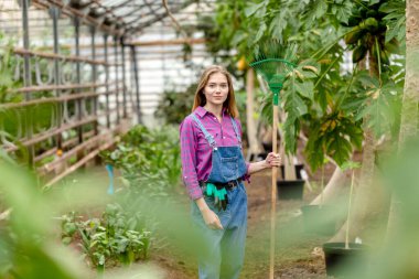 Serada tırmık kullanan güzel bir eş.
