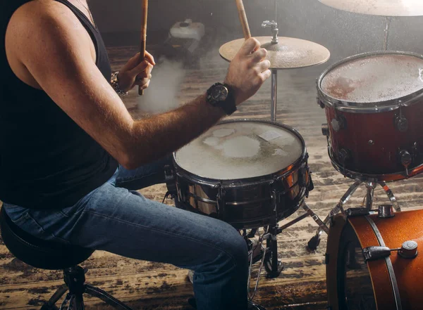 Close-up foto van drum set.drum kit. repetitie concept — Stockfoto