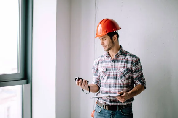 Notwendige Messungen für den Hausbau. — Stockfoto