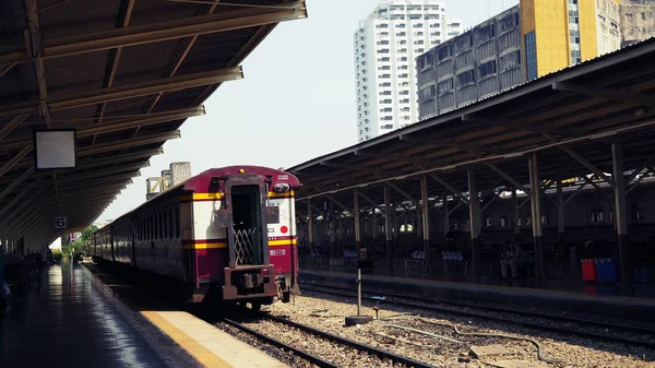 Railway or railroad tracks for train transportation.