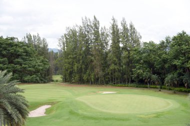 Kırsal kesimde Golf Sahası. Golf sahasında golf oynamak.