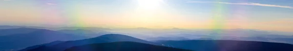 Vista Panorámica Mañana Desde Pico Snezka Montaña Más Alta República — Foto de Stock