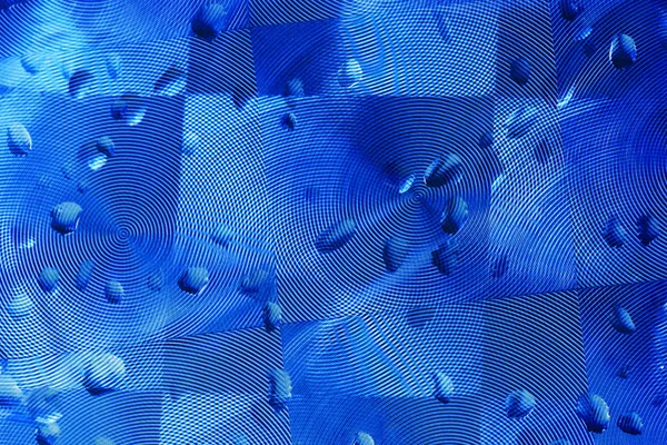 Water Drops Circular Geometric Transparent Ripple Texture Squares — Stock Photo, Image