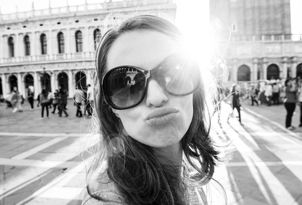 Посылаю Тебе Привет Поцелуи Площади Святого Марка Венеции Жаль Тебя — стоковое фото