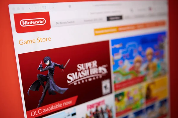 Zbliżenie na sklep internetowy Nintendo gry — Zdjęcie stockowe